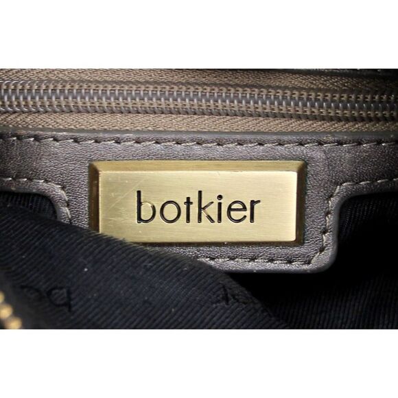 BOTKIER METALLIC BROWN GENUINE LEATHER ZIP POCKETS X-BODY SHOULDER BAG MESSENGER - Picture 7 of 9
